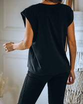 T-shirt en coton mélangé « Soif d'aventure » - Noir